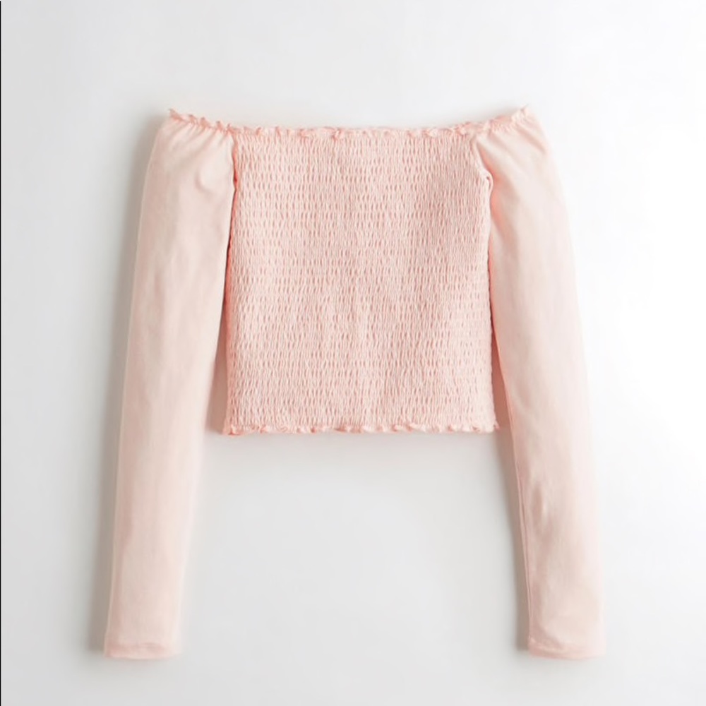 Hollister Smocked Off-The-Shoulder Crop Top